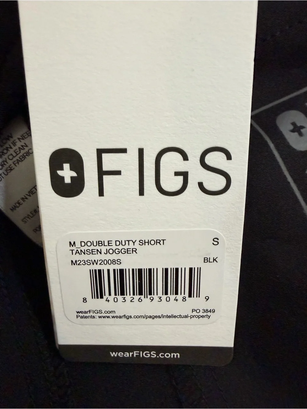 FIGS Men’s Technical Collection Slim Jogger Scrub Pants Black Small NWT